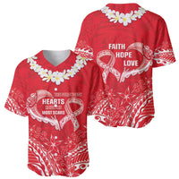 Heart Health Awareness Baseball Jersey Polynesian Red Ribbon LT05 - Polynesian Pride