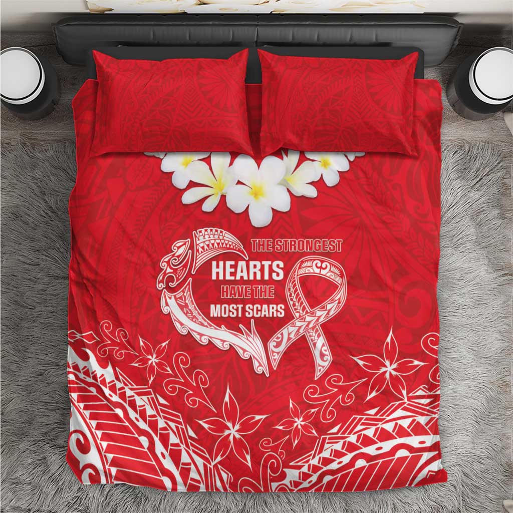 Heart Health Awareness Bedding Set Polynesian Red Ribbon LT05 Red - Polynesian Pride