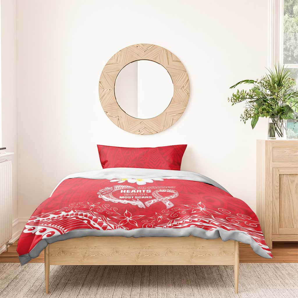 Heart Health Awareness Bedding Set Polynesian Red Ribbon LT05 - Polynesian Pride
