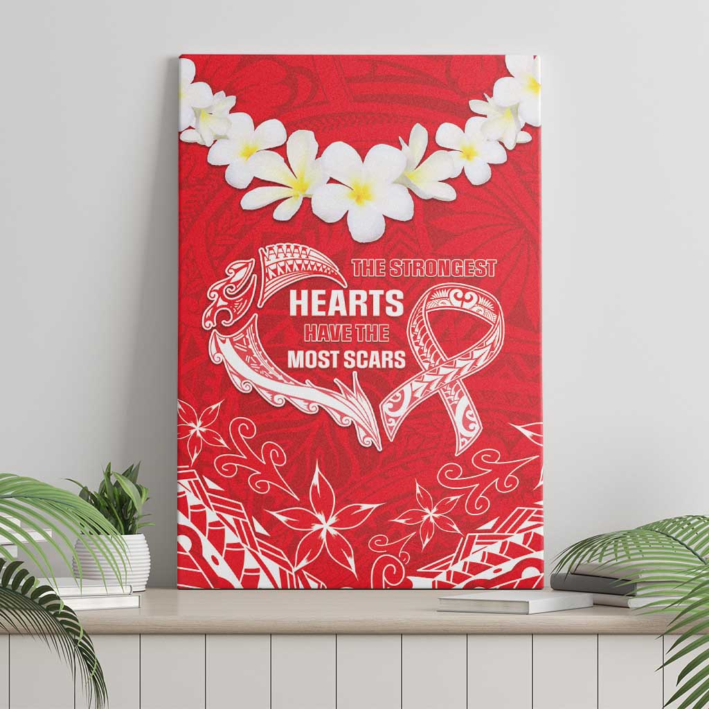 Heart Health Awareness Canvas Wall Art Polynesian Red Ribbon LT05 - Polynesian Pride