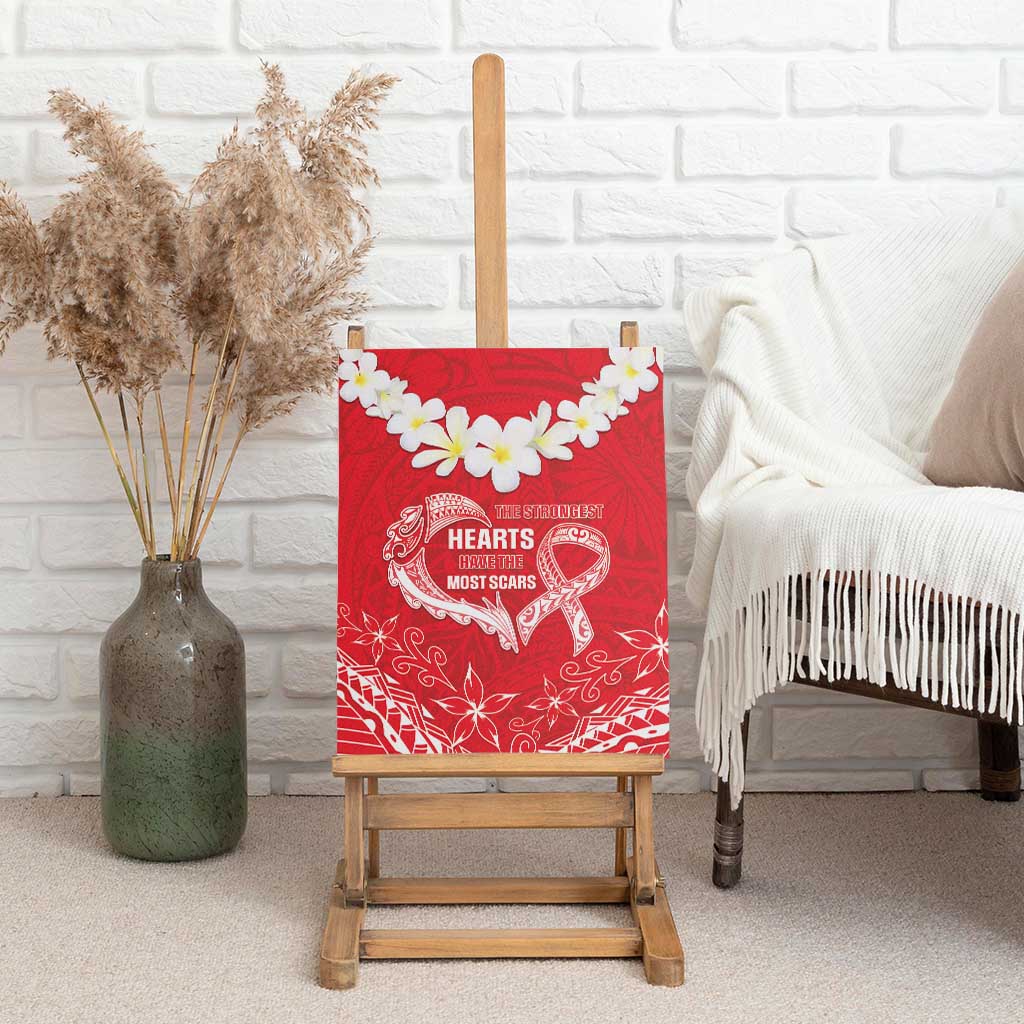 Heart Health Awareness Canvas Wall Art Polynesian Red Ribbon LT05 - Polynesian Pride