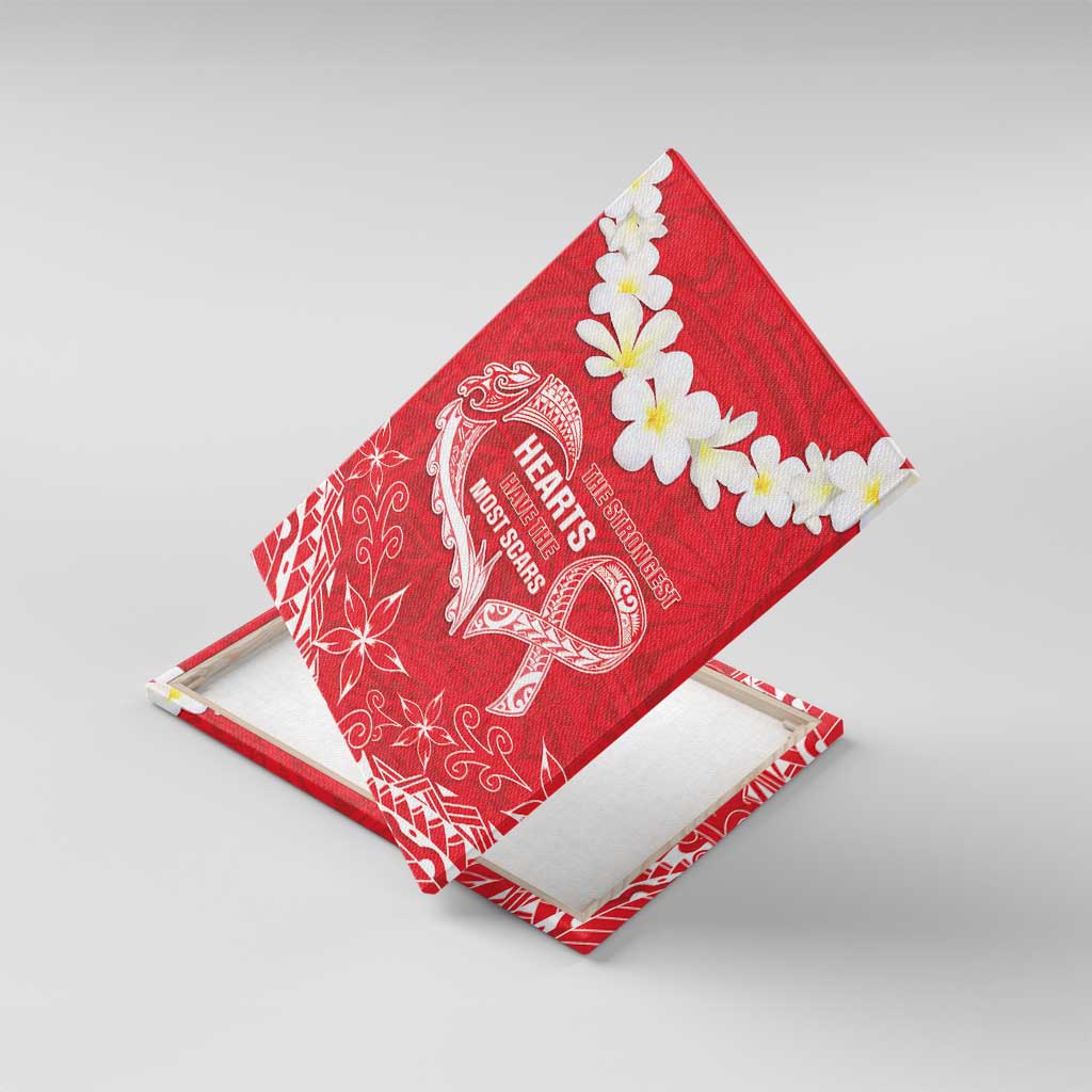 Heart Health Awareness Canvas Wall Art Polynesian Red Ribbon LT05 With Frame Red - Polynesian Pride