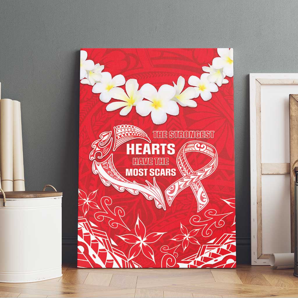 Heart Health Awareness Canvas Wall Art Polynesian Red Ribbon LT05 - Polynesian Pride