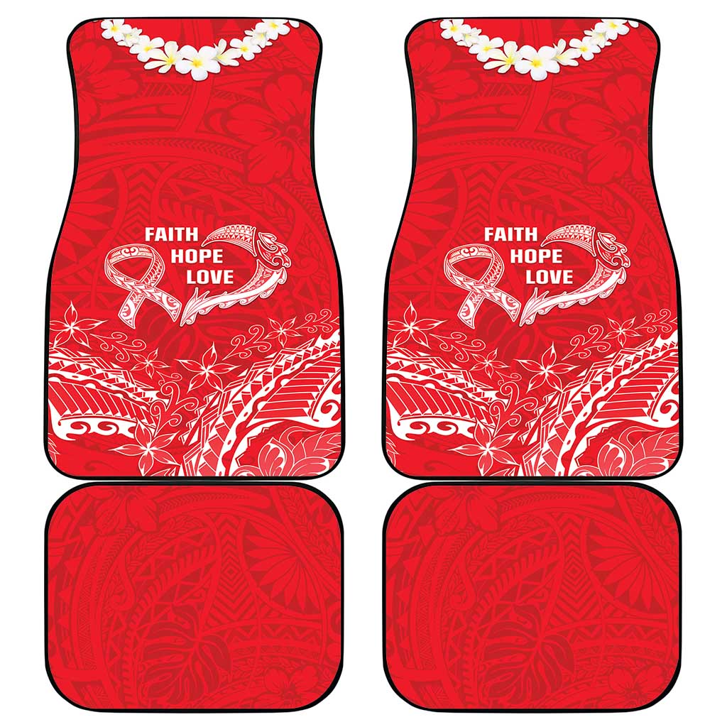 Heart Health Awareness Car Mats Polynesian Red Ribbon LT05 - Polynesian Pride