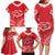 Heart Health Awareness Family Matching Long Sleeve Bodycon Dress and Hawaiian Shirt Polynesian Red Ribbon