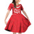 Heart Health Awareness Family Matching Off Shoulder Short Dress and Hawaiian Shirt Polynesian Red Ribbon