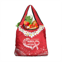 Heart Health Awareness Grocery Bag Polynesian Red Ribbon LT05 1-pack One Size Red - Polynesian Pride