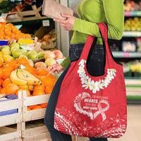Heart Health Awareness Grocery Bag Polynesian Red Ribbon LT05 - Polynesian Pride