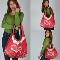 Heart Health Awareness Grocery Bag Polynesian Red Ribbon LT05 - Polynesian Pride
