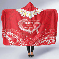 Heart Health Awareness Hooded Blanket Polynesian Red Ribbon LT05 One Size Red - Polynesian Pride