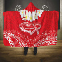 Heart Health Awareness Hooded Blanket Polynesian Red Ribbon LT05 - Polynesian Pride