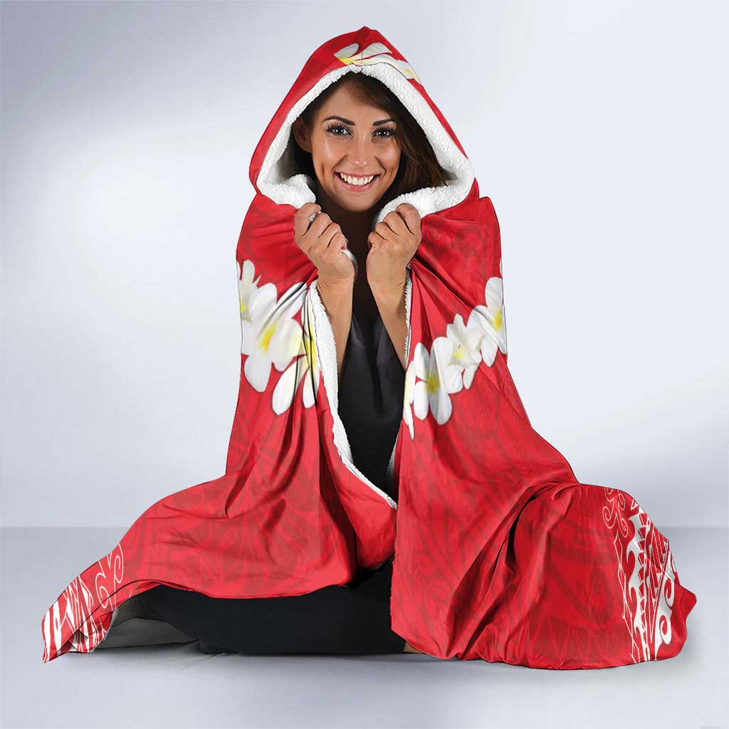 Heart Health Awareness Hooded Blanket Polynesian Red Ribbon LT05 - Polynesian Pride