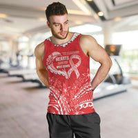 Heart Health Awareness Men Tank Top Polynesian Red Ribbon LT05 Red - Polynesian Pride