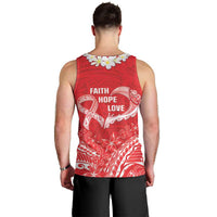 Heart Health Awareness Men Tank Top Polynesian Red Ribbon LT05 - Polynesian Pride
