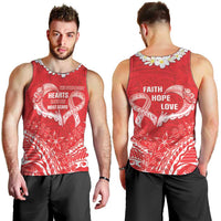 Heart Health Awareness Men Tank Top Polynesian Red Ribbon LT05 - Polynesian Pride
