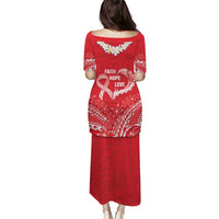 Heart Health Awareness Puletasi Polynesian Red Ribbon LT05 - Polynesian Pride