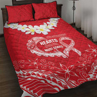 Heart Health Awareness Quilt Bed Set Polynesian Red Ribbon LT05 Red - Polynesian Pride