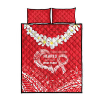 Heart Health Awareness Quilt Bed Set Polynesian Red Ribbon LT05 - Polynesian Pride