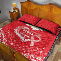 Heart Health Awareness Quilt Bed Set Polynesian Red Ribbon LT05 - Polynesian Pride