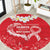 Heart Health Awareness Round Carpet Polynesian Red Ribbon