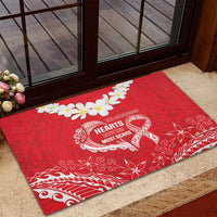 Heart Health Awareness Rubber Doormat Polynesian Red Ribbon LT05 - Polynesian Pride