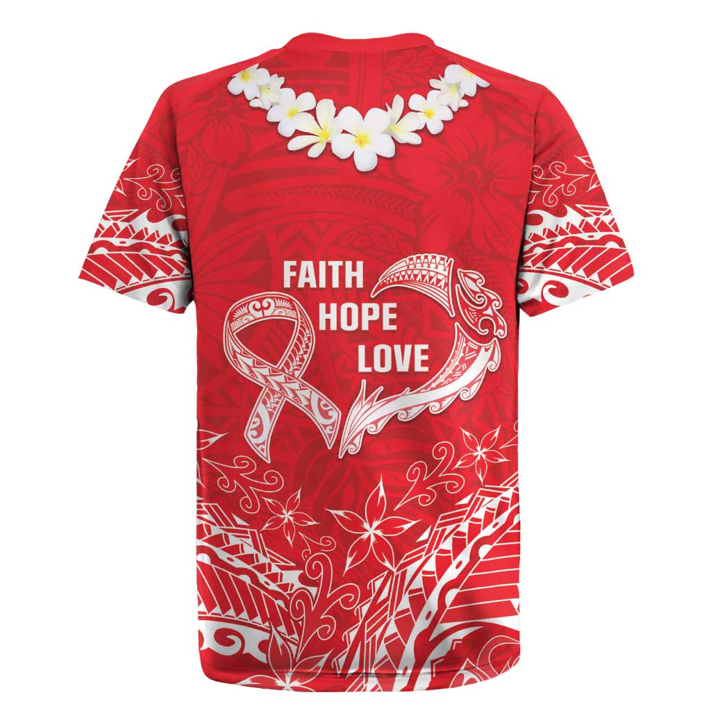 Heart Health Awareness Rugby Jersey Polynesian Red Ribbon LT05 - Polynesian Pride