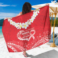 Heart Health Awareness Sarong Polynesian Red Ribbon LT05 One Size 44 x 66 inches Red - Polynesian Pride