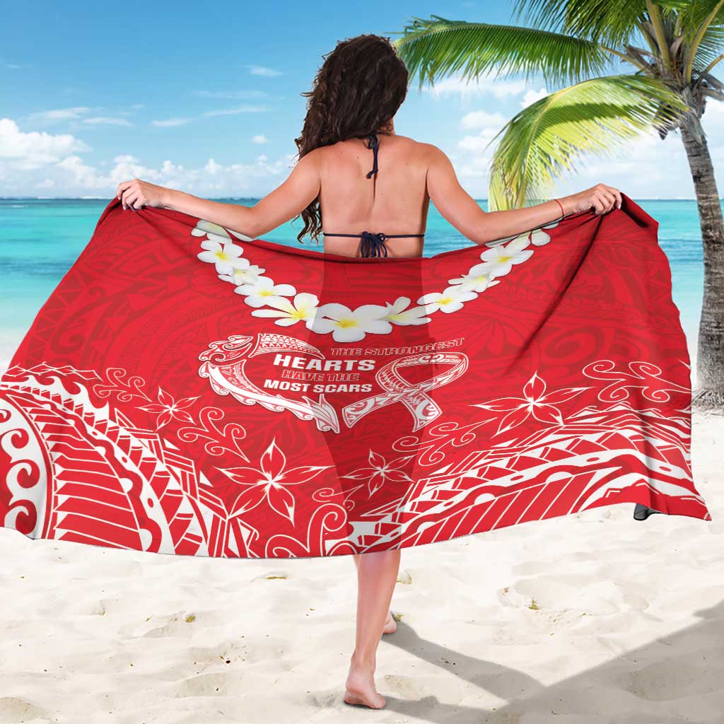 Heart Health Awareness Sarong Polynesian Red Ribbon LT05 - Polynesian Pride