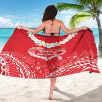 Heart Health Awareness Sarong Polynesian Red Ribbon LT05 - Polynesian Pride