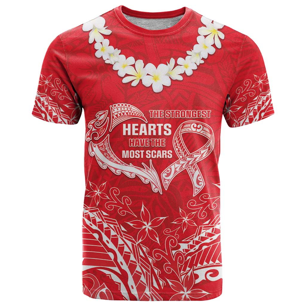 Heart Health Awareness T Shirt Polynesian Red Ribbon LT05 Red - Polynesian Pride