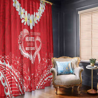 Heart Health Awareness Window Curtain Polynesian Red Ribbon LT05 - Polynesian Pride