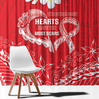 Heart Health Awareness Window Curtain Polynesian Red Ribbon LT05 - Polynesian Pride
