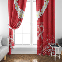 Heart Health Awareness Window Curtain Polynesian Red Ribbon LT05 - Polynesian Pride