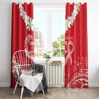 Heart Health Awareness Window Curtain Polynesian Red Ribbon LT05 - Polynesian Pride