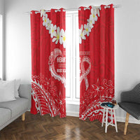 Heart Health Awareness Window Curtain Polynesian Red Ribbon LT05 With Grommets Red - Polynesian Pride