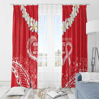 Heart Health Awareness Window Curtain Polynesian Red Ribbon LT05 - Polynesian Pride