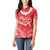 Heart Health Awareness Women Polo Shirt Polynesian Red Ribbon