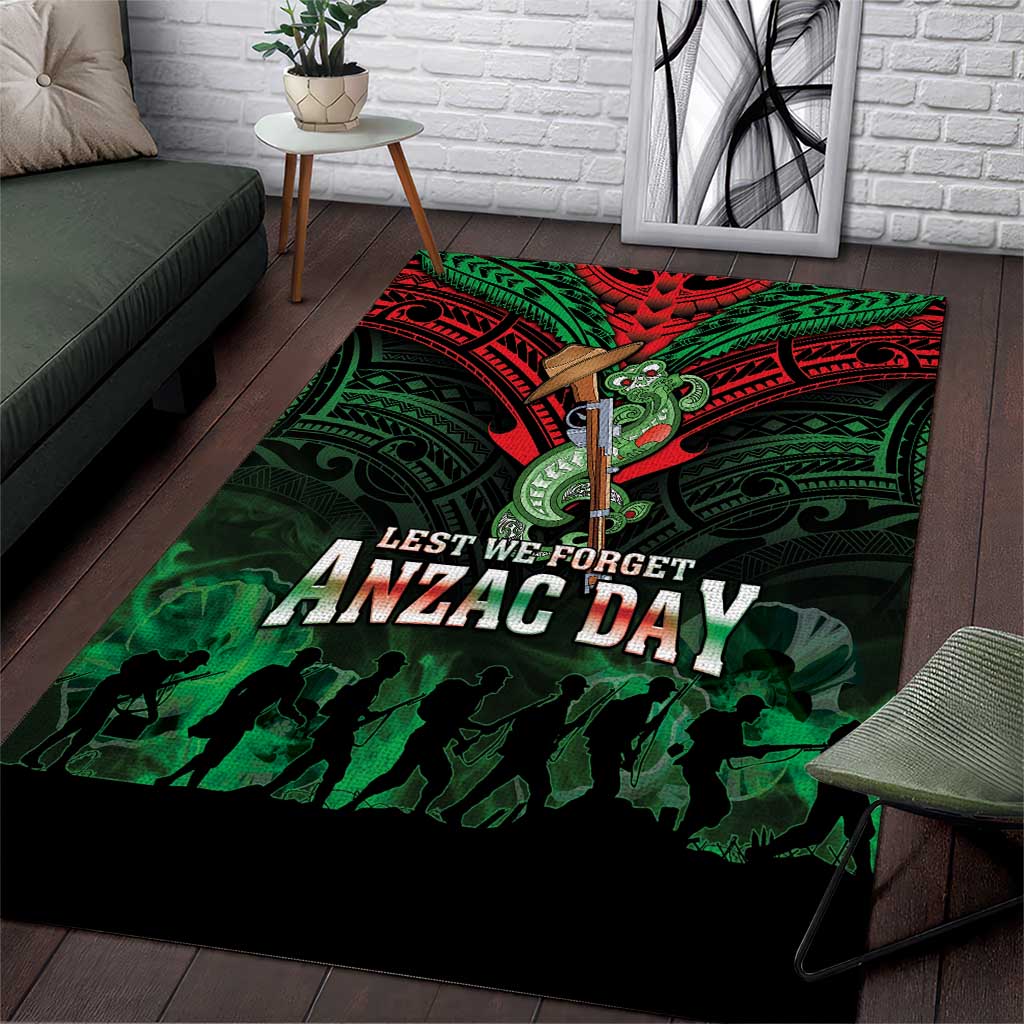 New Zealand ANZAC Day Area Rug Aotearoa Hei Tiki LT05 Green - Polynesian Pride