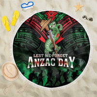 New Zealand ANZAC Day Beach Blanket Aotearoa Hei Tiki LT05 One Size 150cm Green - Polynesian Pride