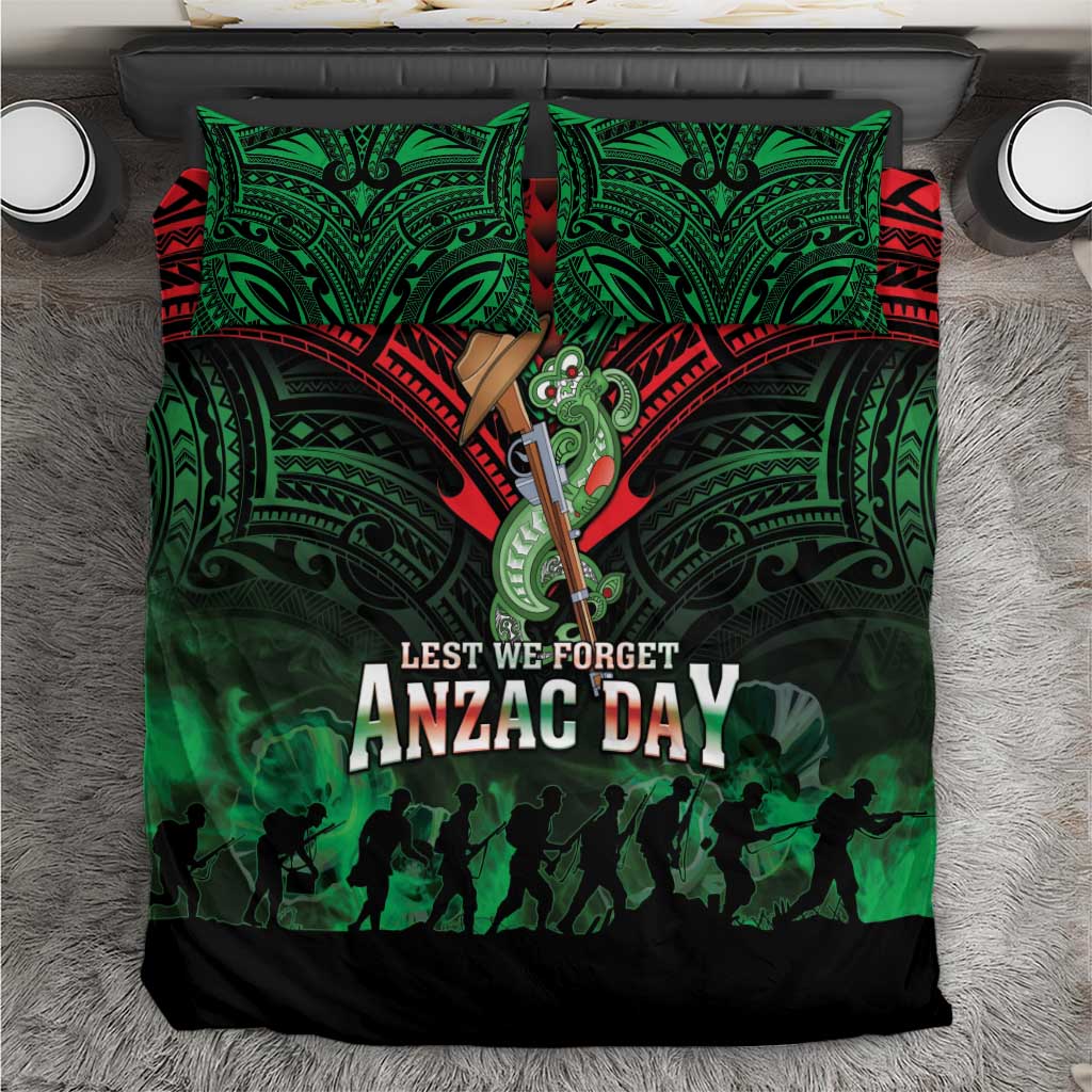 New Zealand ANZAC Day Bedding Set Aotearoa Hei Tiki LT05 Green - Polynesian Pride
