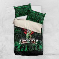 New Zealand ANZAC Day Bedding Set Aotearoa Hei Tiki LT05 US Twin 172cm x 218cm Green - Polynesian Pride