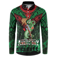 New Zealand ANZAC Day Button Sweatshirt Aotearoa Hei Tiki LT05 Green - Polynesian Pride