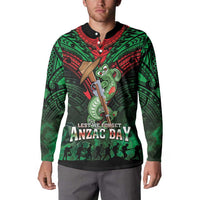 New Zealand ANZAC Day Button Sweatshirt Aotearoa Hei Tiki LT05 - Polynesian Pride