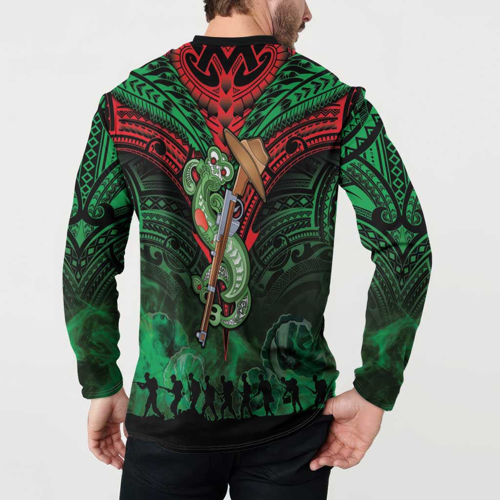 New Zealand ANZAC Day Button Sweatshirt Aotearoa Hei Tiki LT05 - Polynesian Pride