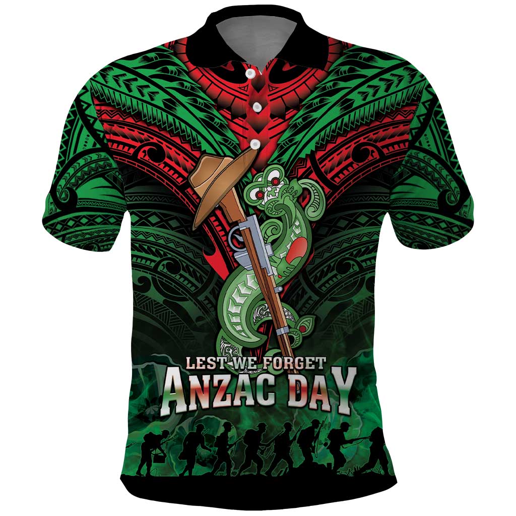 New Zealand ANZAC Day Polo Shirt Aotearoa Hei Tiki LT05 Green - Polynesian Pride