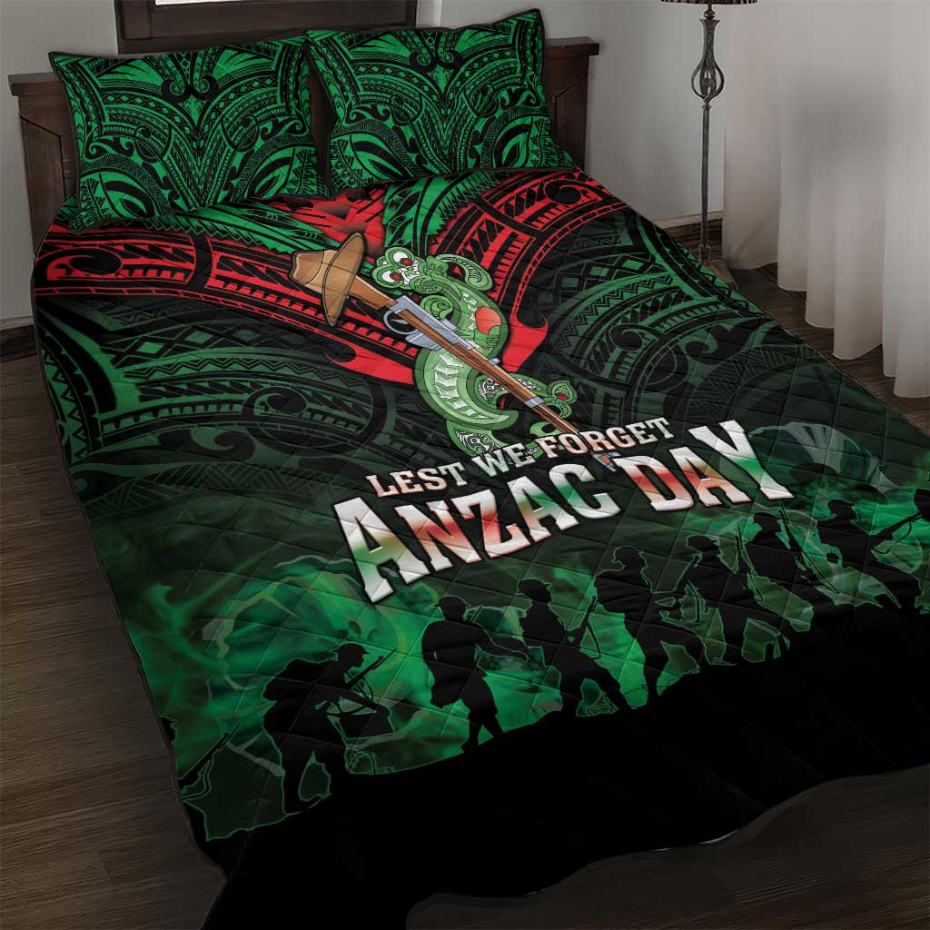 New Zealand ANZAC Day Quilt Bed Set Aotearoa Hei Tiki LT05 Green - Polynesian Pride