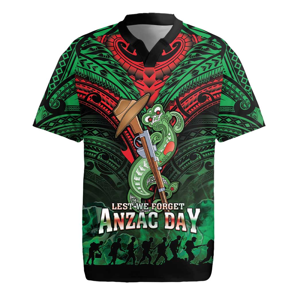 New Zealand ANZAC Day Rugby Jersey Aotearoa Hei Tiki LT05 Green - Polynesian Pride