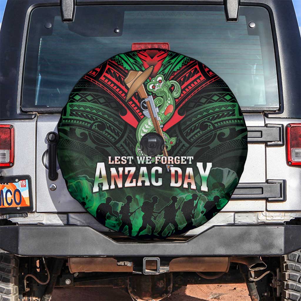 New Zealand ANZAC Day Spare Tire Cover Aotearoa Hei Tiki LT05 Green - Polynesian Pride