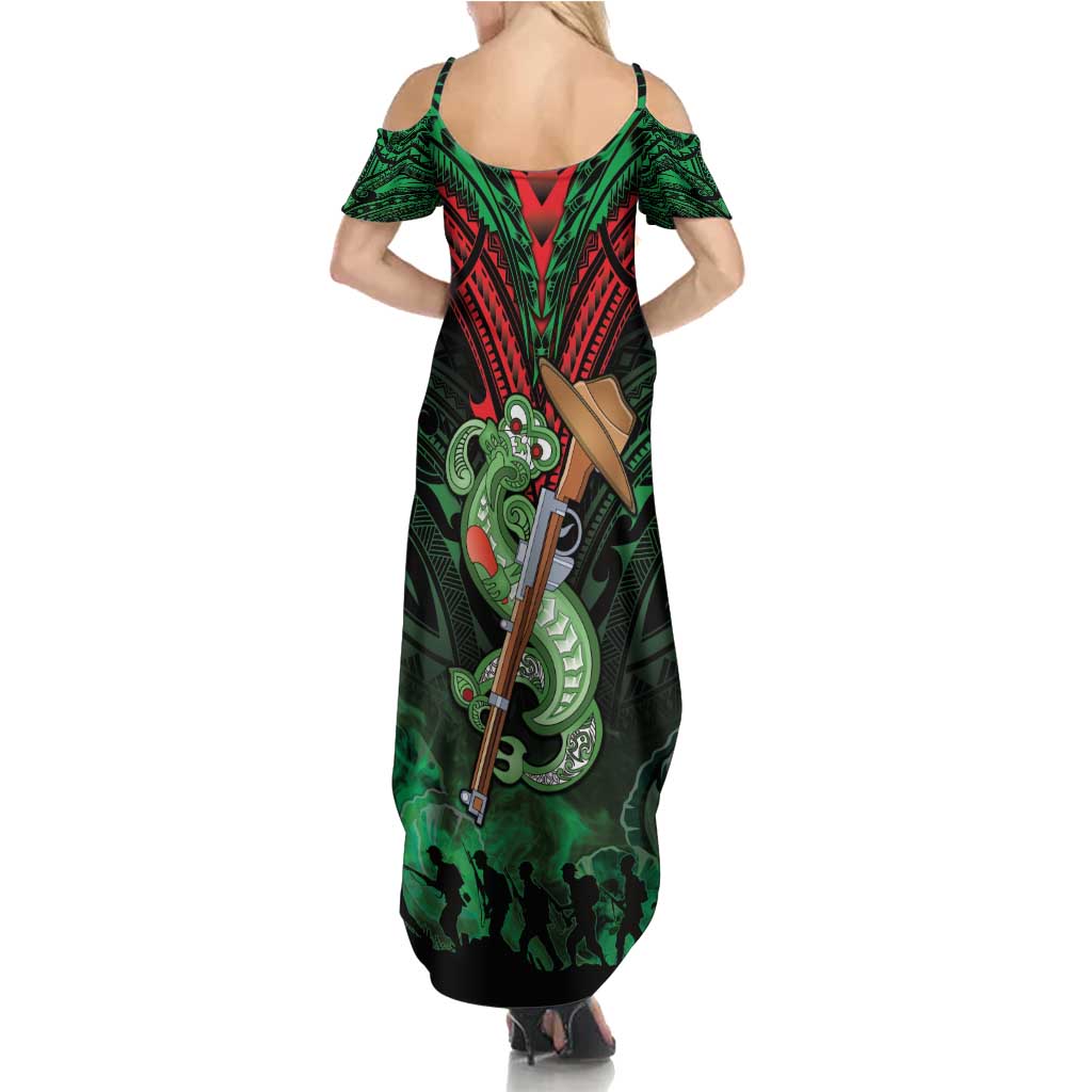 New Zealand ANZAC Day Summer Maxi Dress Aotearoa Hei Tiki LT05 - Polynesian Pride