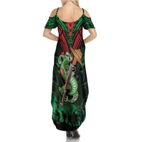 New Zealand ANZAC Day Summer Maxi Dress Aotearoa Hei Tiki LT05 - Polynesian Pride